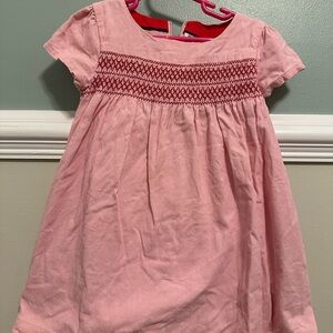 Mini Boden Pink Ruffled Babydoll Dress with Flutter Sleeves